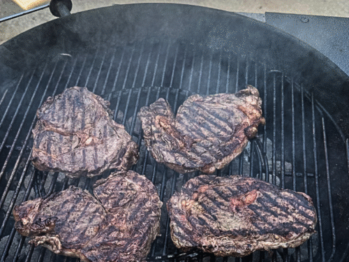 Ribeye Steaks on the kettle