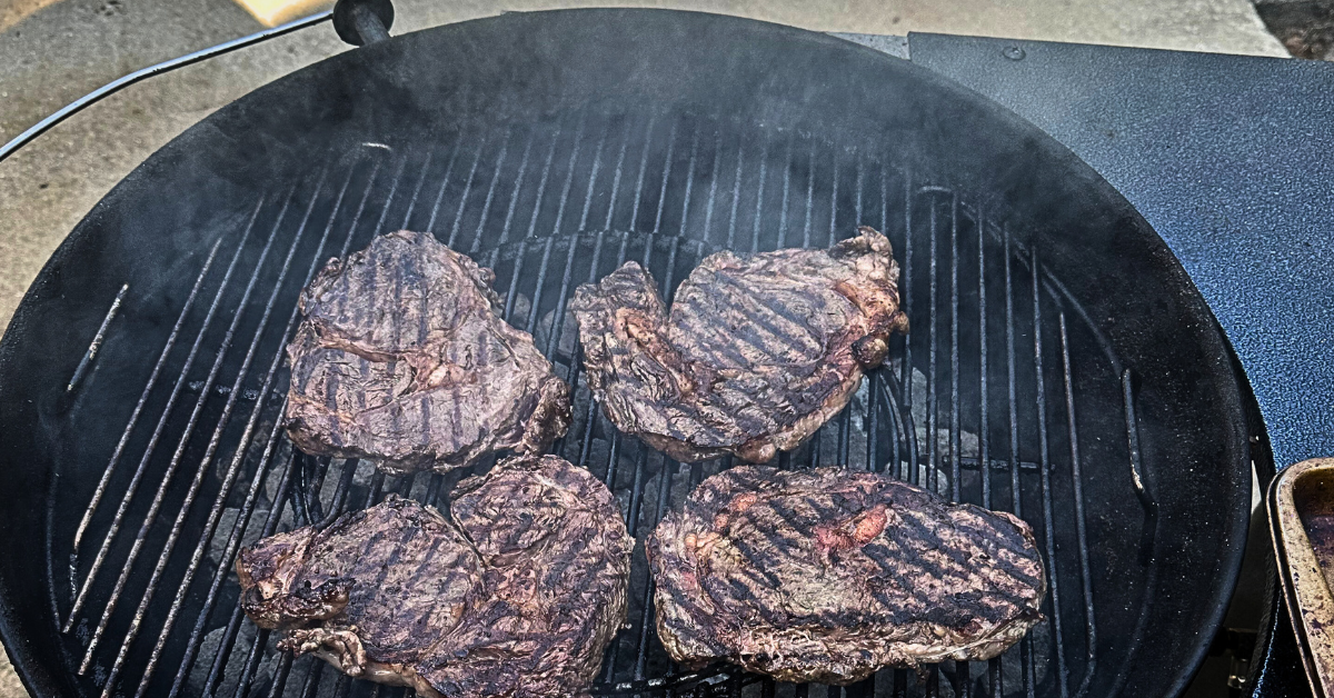 Ribeye Steaks on the kettle